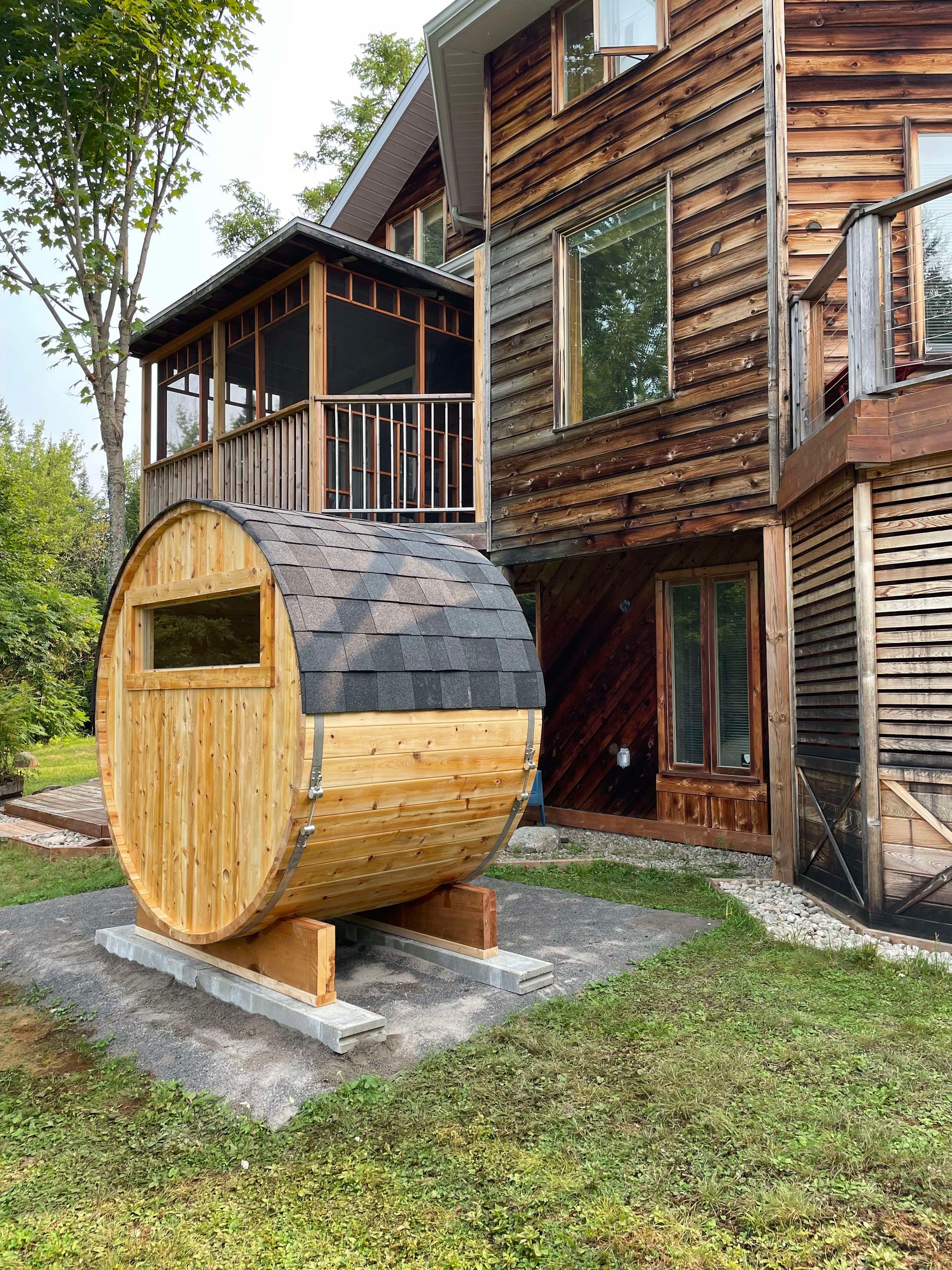 Sauna Baril 2 places (6'x4') avec fenêtre Rectangle image 1